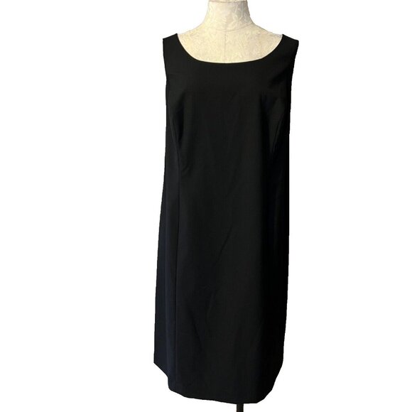 Tahari Dress Black 14W 14 W Stretch Sleeveless Classic Career Church Party - Picture 2 of 8